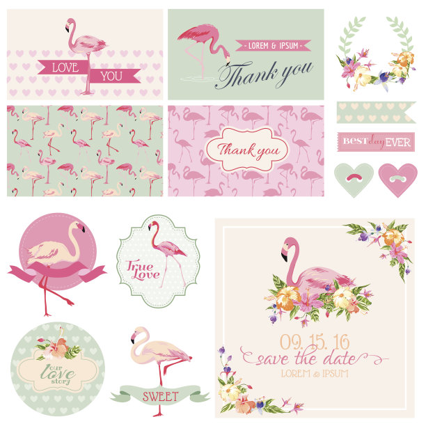 火烈鸟派对设置-为婚礼，新娘送礼图片下载