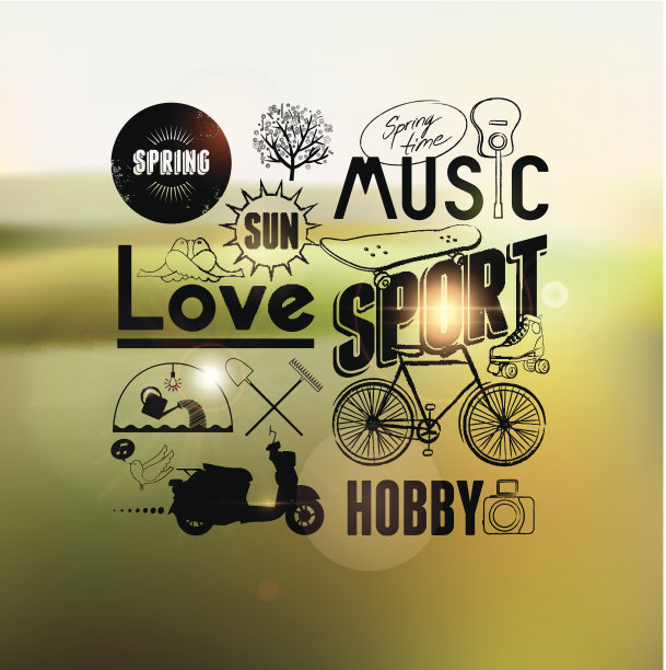 春天字体背景图片下载