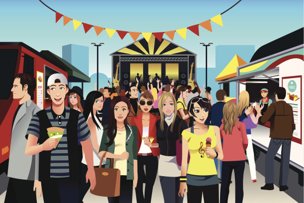 人们在街头美食节图片下载