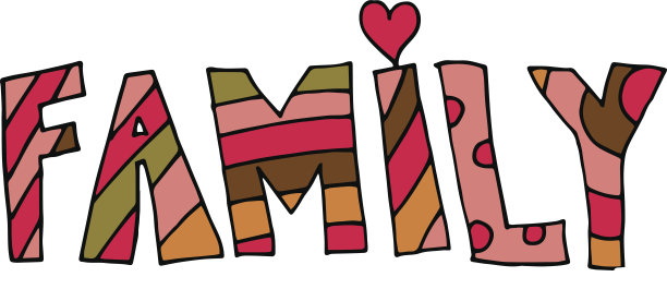 手写的字“家庭”图片下载