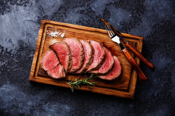 切片里脊牛排烤牛肉图片下载