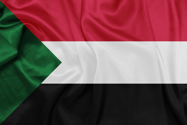 丝绸纹理上的苏丹国旗图片下载