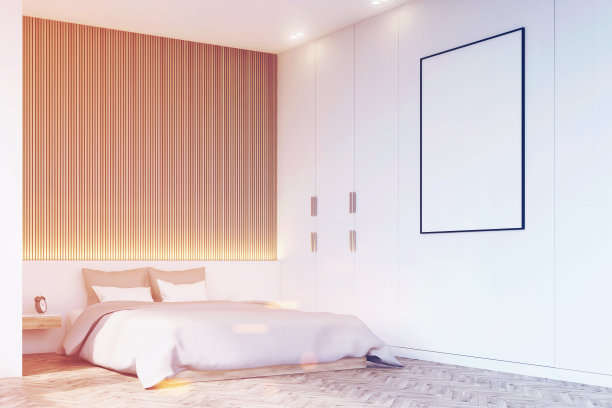 卧室一角采用木地板，色调柔和图片下载