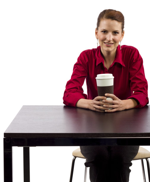 咖啡店里的年轻女子图片下载