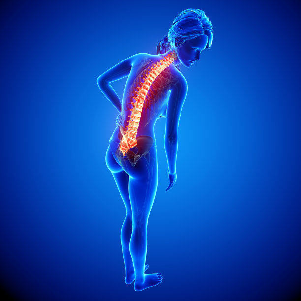 女性脊柱疼痛侧视图图片下载