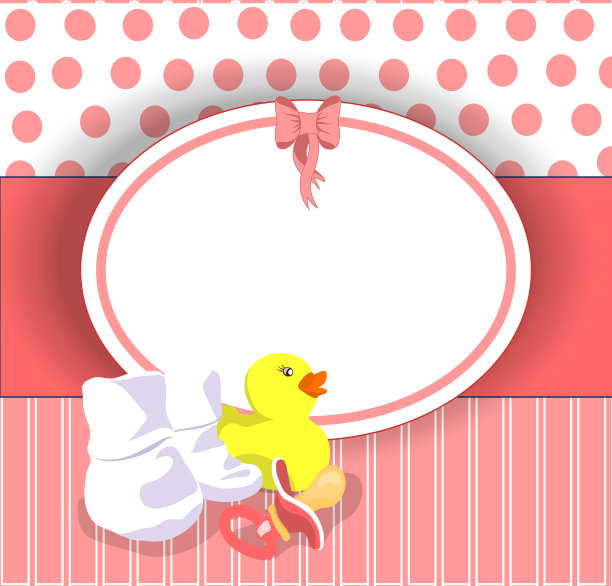 女婴淋浴卡。带文字位置的入境卡图片下载