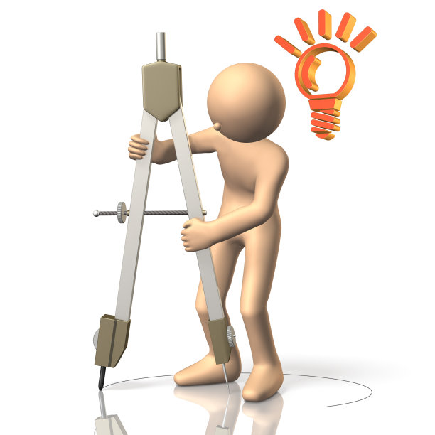 他用圆规画了一个圆。图片下载