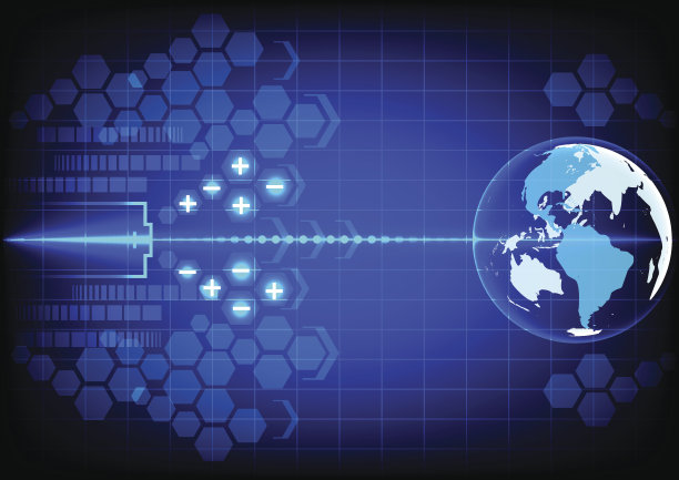 摘要世界电池技术在蓝色背景图片下载