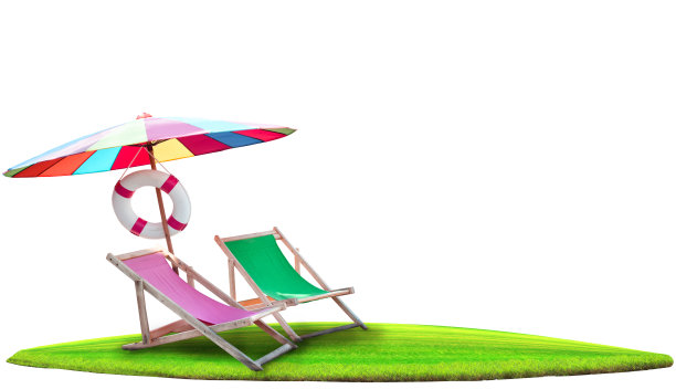 伞和情侣木椅海滩图片下载