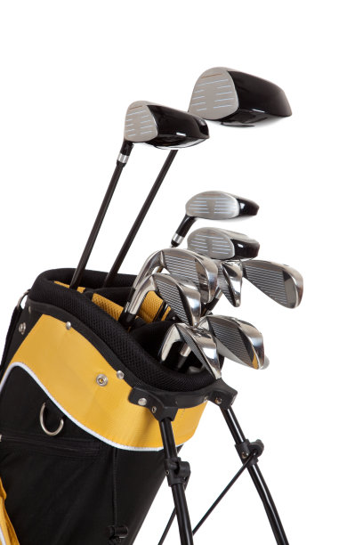 白色的高尔夫球杆和包图片下载