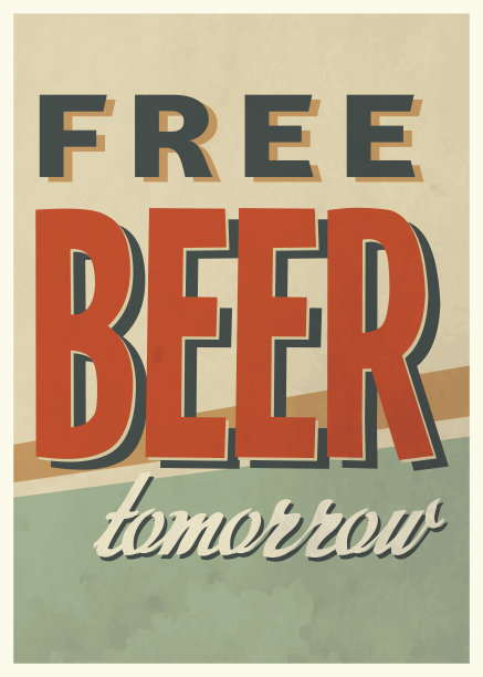 "明天免费啤酒"的老式海报图片下载