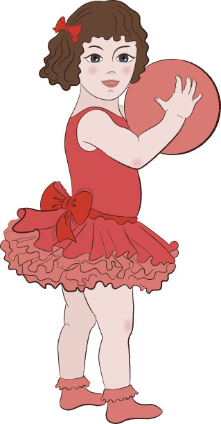 婴儿芭蕾舞演员玩球图片下载
