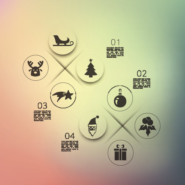 无焦点背景的圣诞信息图表图片下载