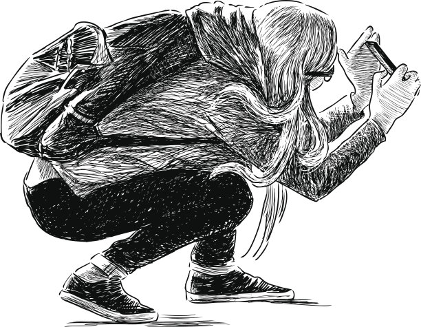 女孩用手机拍照图片下载