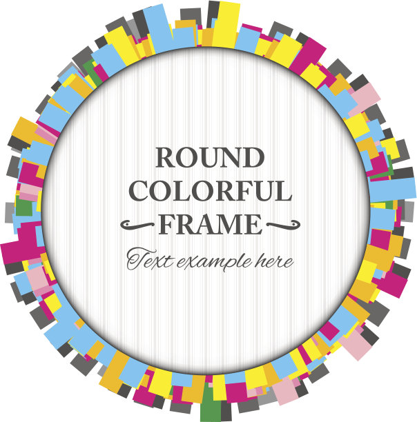 圆形的彩色框架制成的矩形图片下载