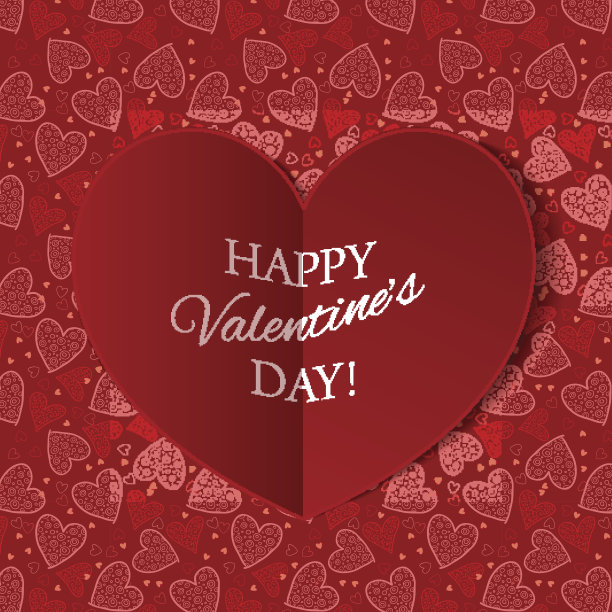 情人节贺卡。矢量图图片下载