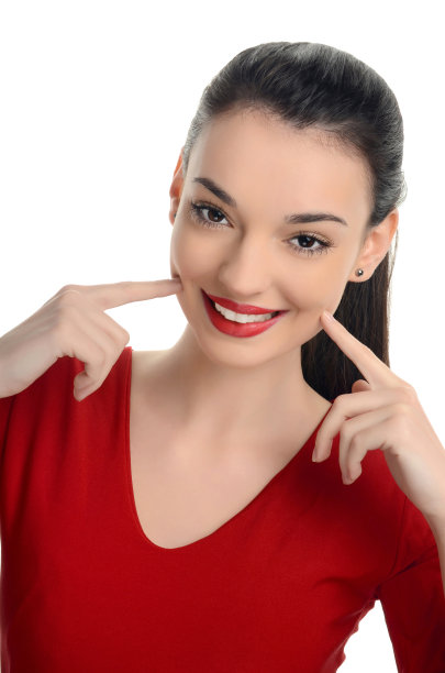 美丽的女孩微笑。图片下载