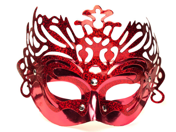 红色面具，象征概念。图片下载