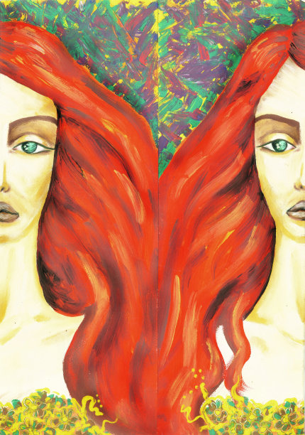 一个红头发的风女王的肖像图片下载