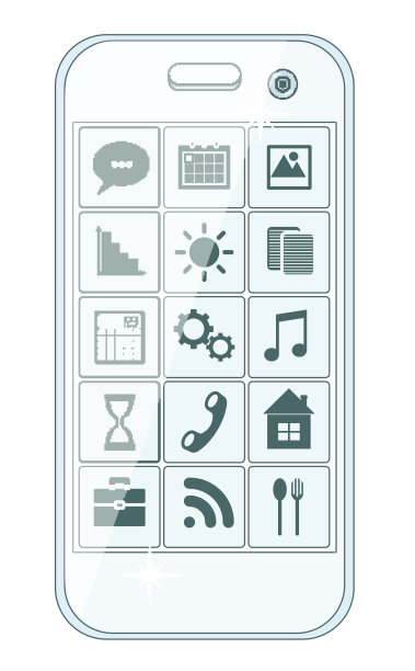 手机时尚的菜单与图标，矢量插图图片下载