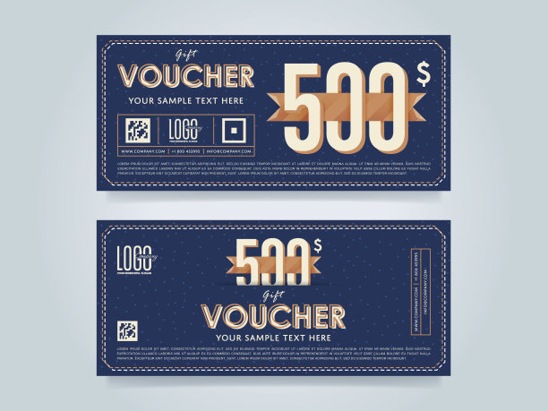礼品券模板，矢量布局图片下载