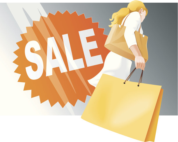 购物的女人拿着包，出售图片下载