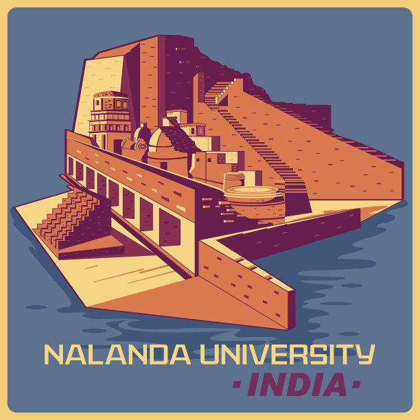 印度比哈尔邦那烂陀大学的经典海报图片下载