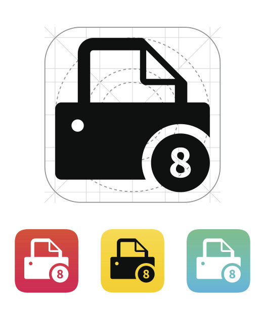 打印机与数字图标。图片下载