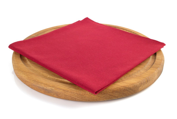 餐巾纸在砧板上白色图片下载