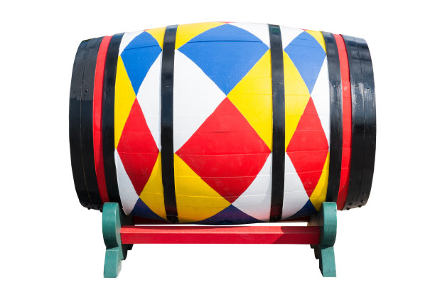 彩色木桶孤立在白色背景图片下载