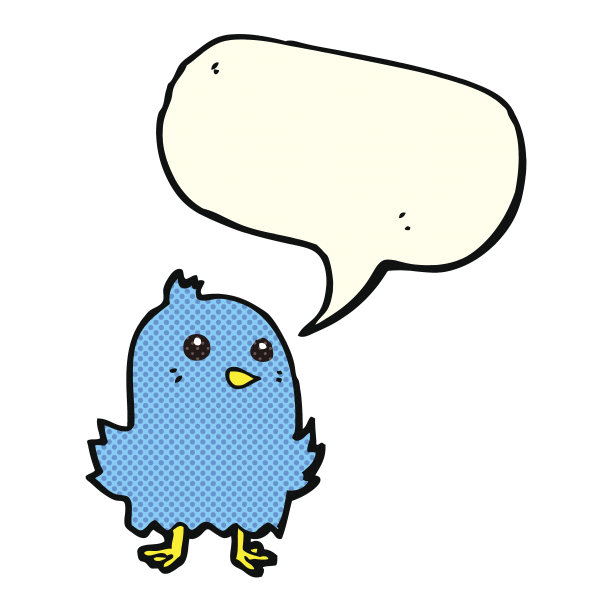 带有语音泡泡的卡通小鸟图片下载