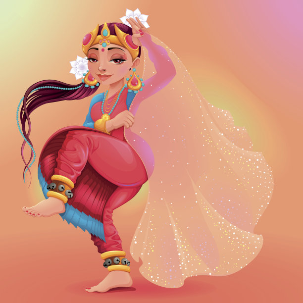 代表玛雅面纱的印度舞者图片下载