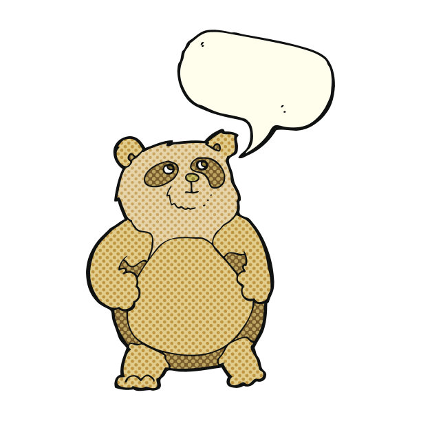 卡通熊与讲话气泡图片下载