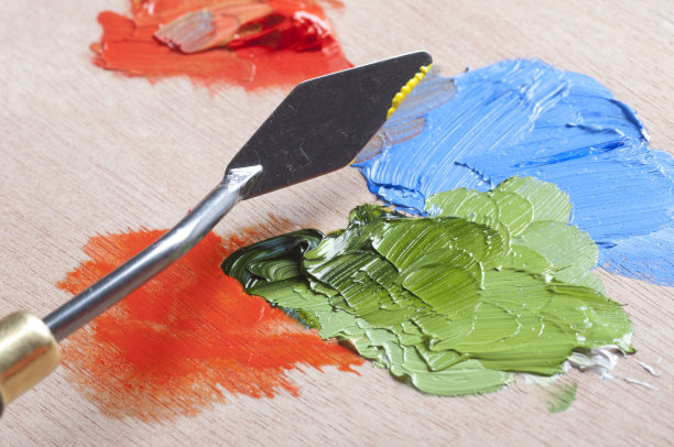 颜料和调色板刀图片下载