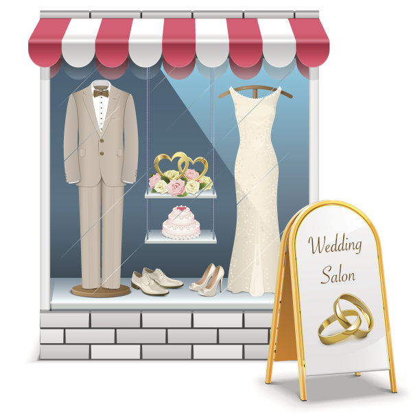向量的婚礼精品店图片下载