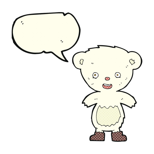 卡通北极熊幼崽说话泡泡图片下载