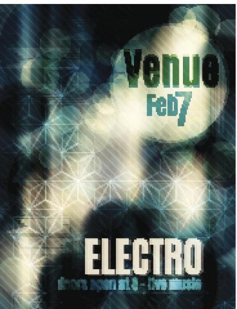 电子抽象光效果传单模板图片下载