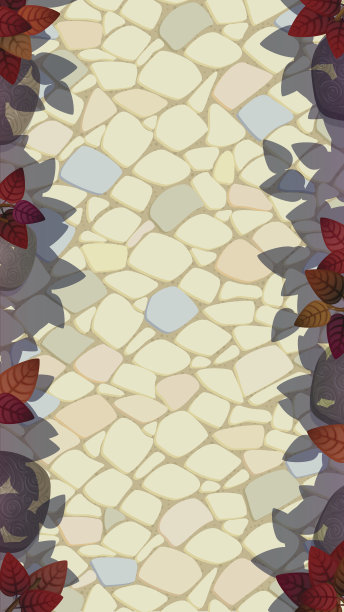 森林的道路有石头和树叶。图片下载