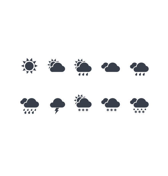 天气网页和移动图标图片下载