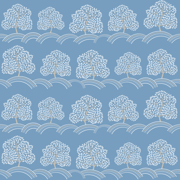 冬季树木无缝图案(抽象季节背景素材图片