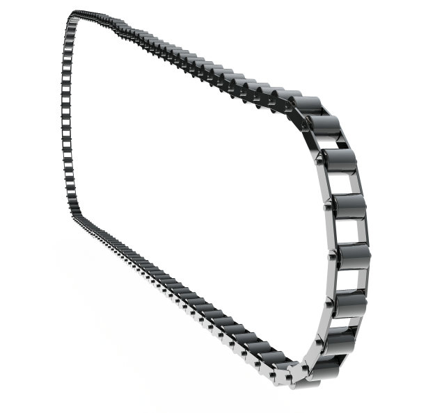 自行车链的特写孤立在一个白色的背景。3 d渲染。图片下载