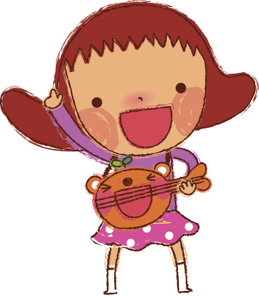 女孩弹吉他的肖像图片下载