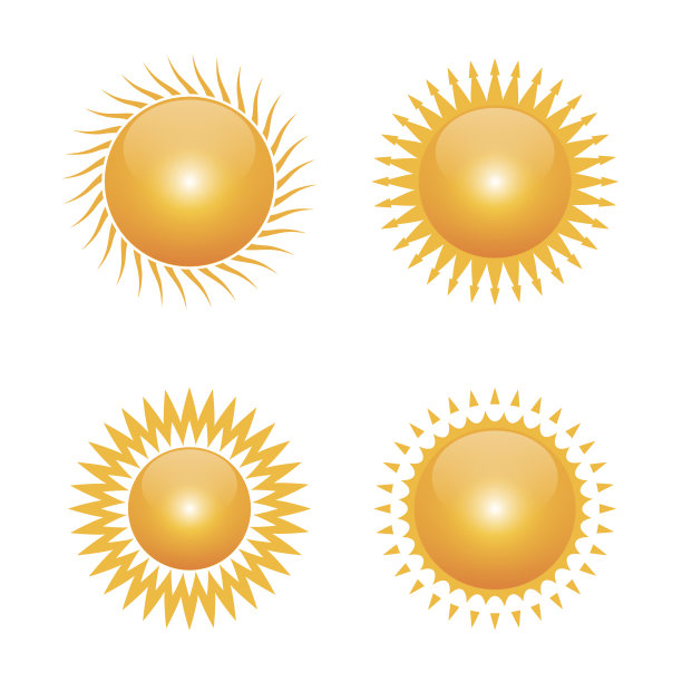 向量黄色的太阳符号图片下载