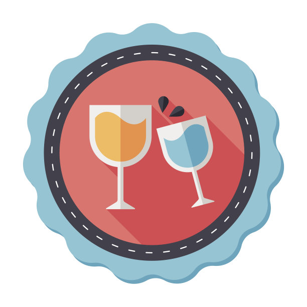 马提尼酒杯干杯与长影子的图标，eps10图片下载