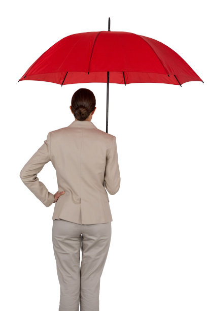 女商人拿着红伞图片下载