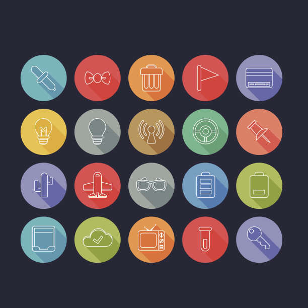 圆形细图标与阴影设置11图片下载