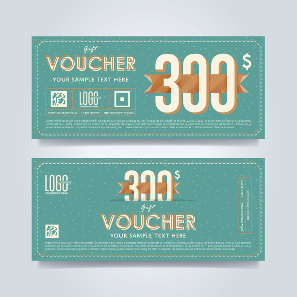 礼品券模板，矢量布局图片下载