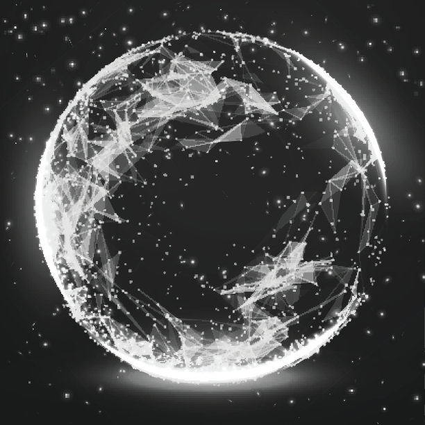 摘要三维照明扭曲网格球。霓虹灯。未来的技术图片下载