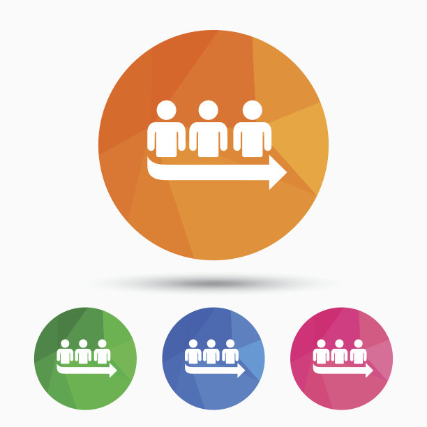 队列标志图标。长把的象征。图片下载