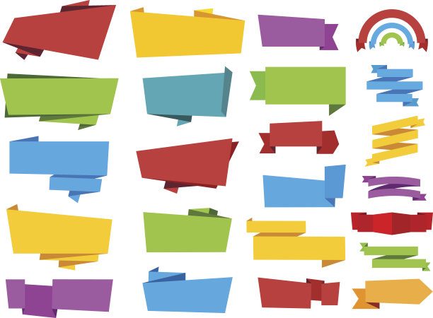 标签横幅丝带矢量图片下载